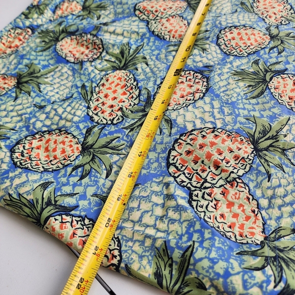 Talbots Pineapple Print Skirt Women's Blue Green Yellow Stretch Cotton Sz 12 - Picture 4 of 10